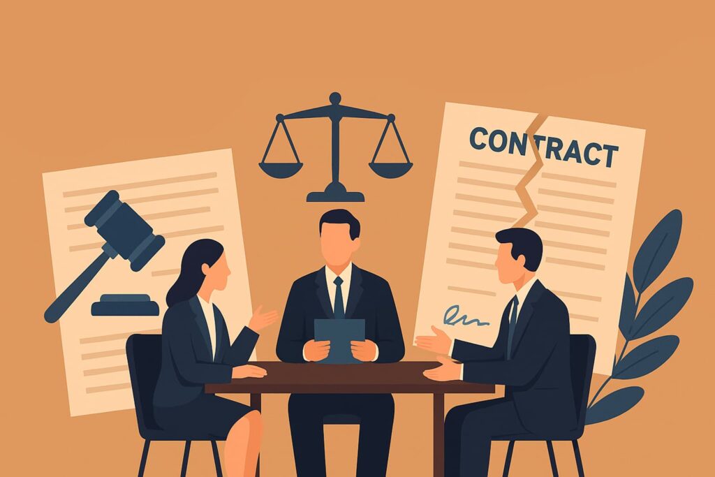 A mediator is trying to resolve the conflict between two parties